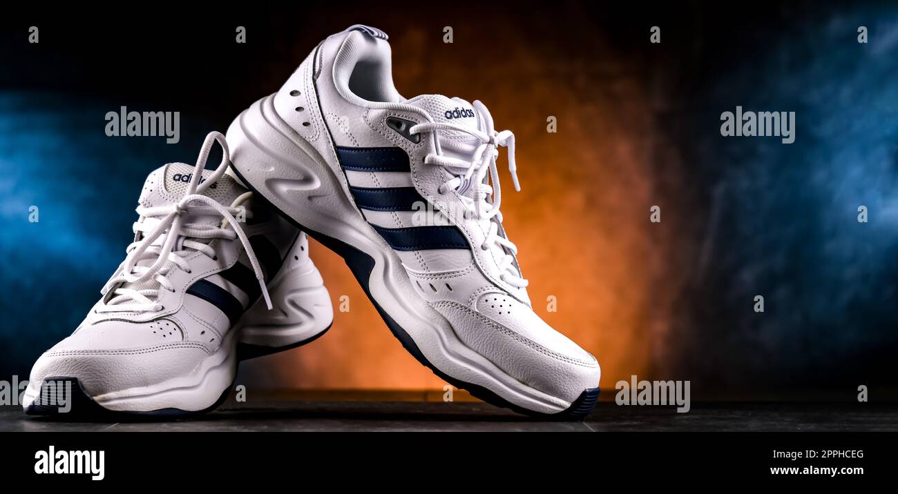 A pair of Adidas sport shoes Stock Photo