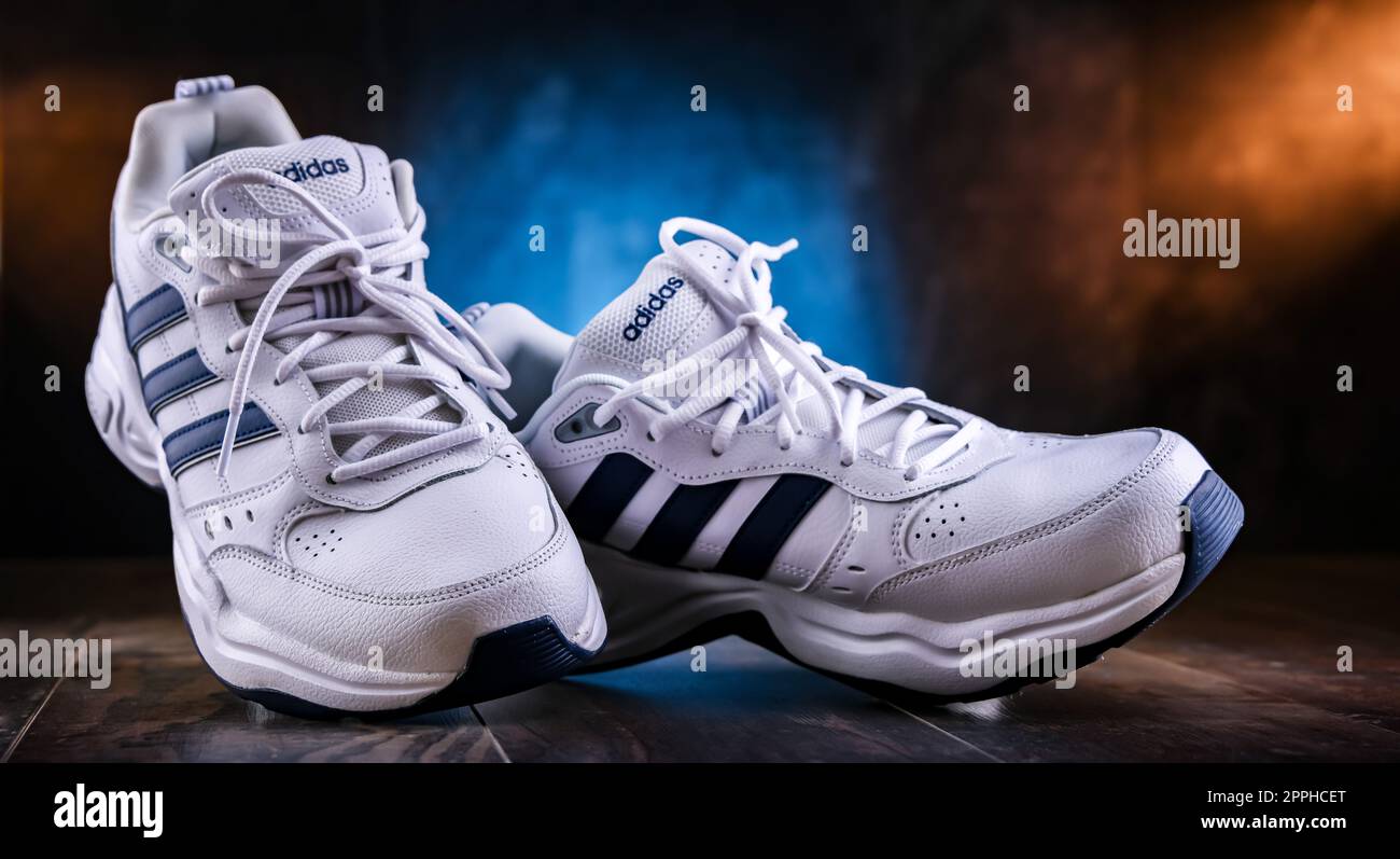 A pair of Adidas sport shoes Stock Photo