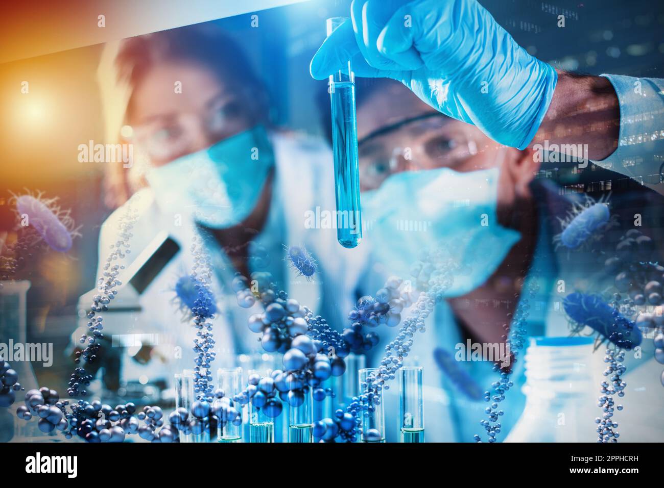Lab Germs Creator Medical science laboratory works on bacteria research against covid-19 ...