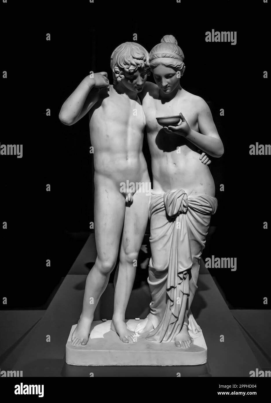 Cupid and Psyche (Amore e Psiche) by Bertel Thorvaldsen. Symbol of eternal love, 1861. Stock Photo