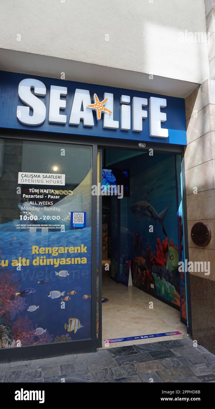 Istanbul, Turkey - September 15, 2022: Entrance of Sea Life aquarium Stock Photo
