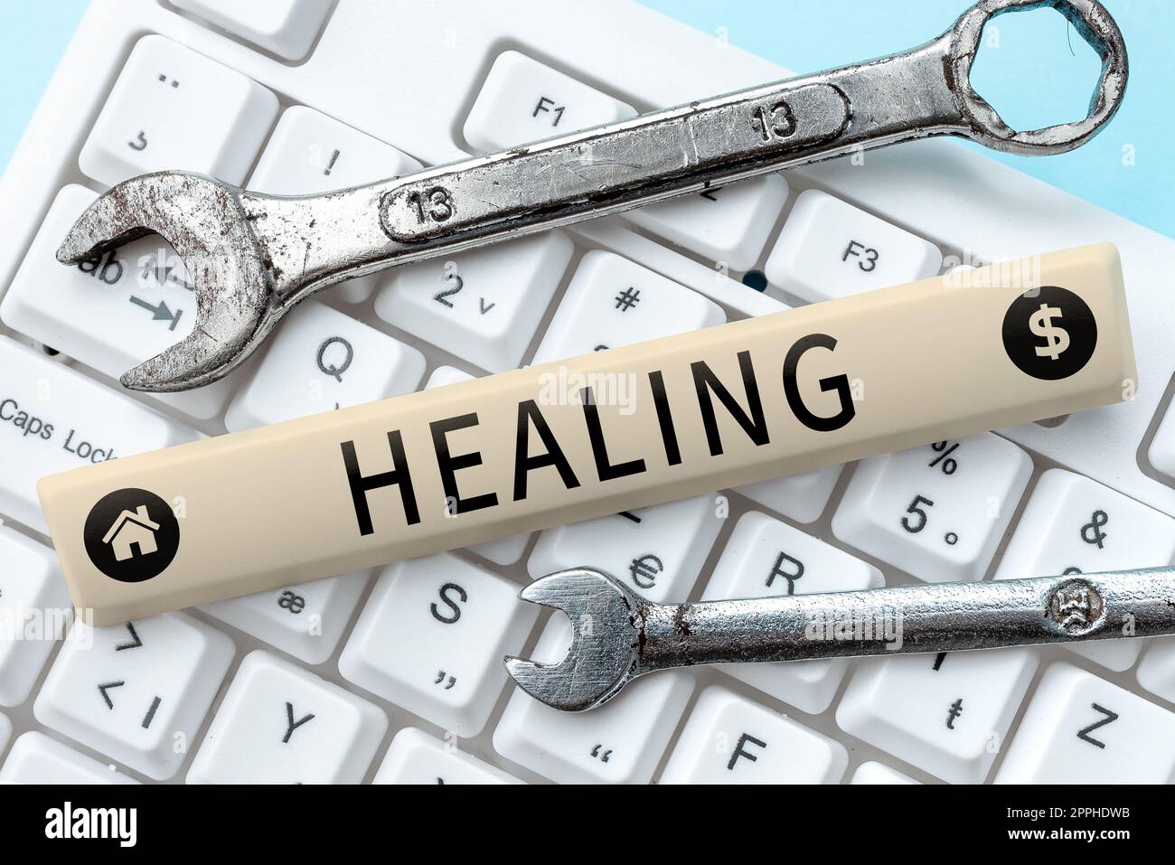 Sign displaying Healing. Business showcase process of the restoration