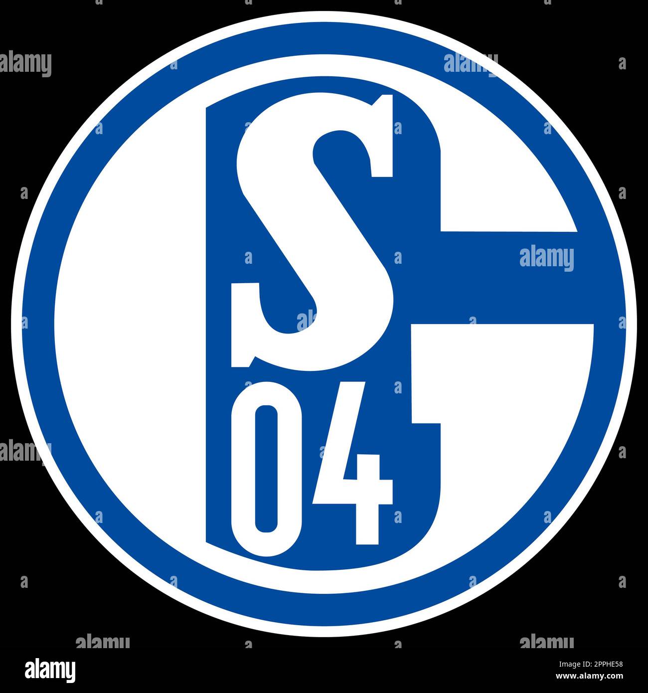 Frankfurt am Main, Germany - 10.23.2022 Logo of the German football club Schalke 04. Vector image. Stock Photo