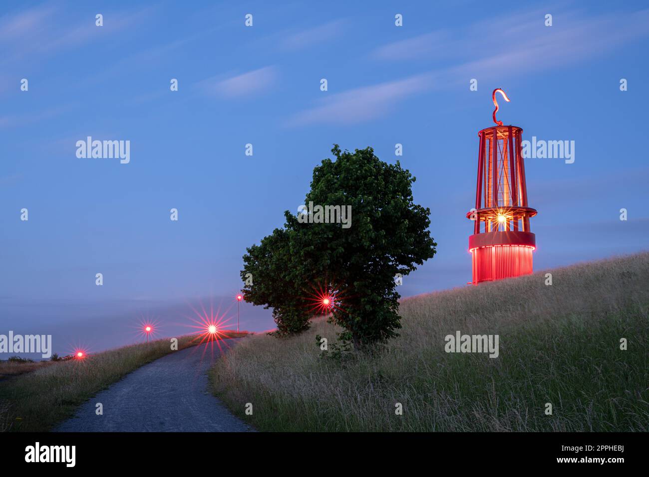 Landmark Mine Lamp, Moers, Germany Stock Photo