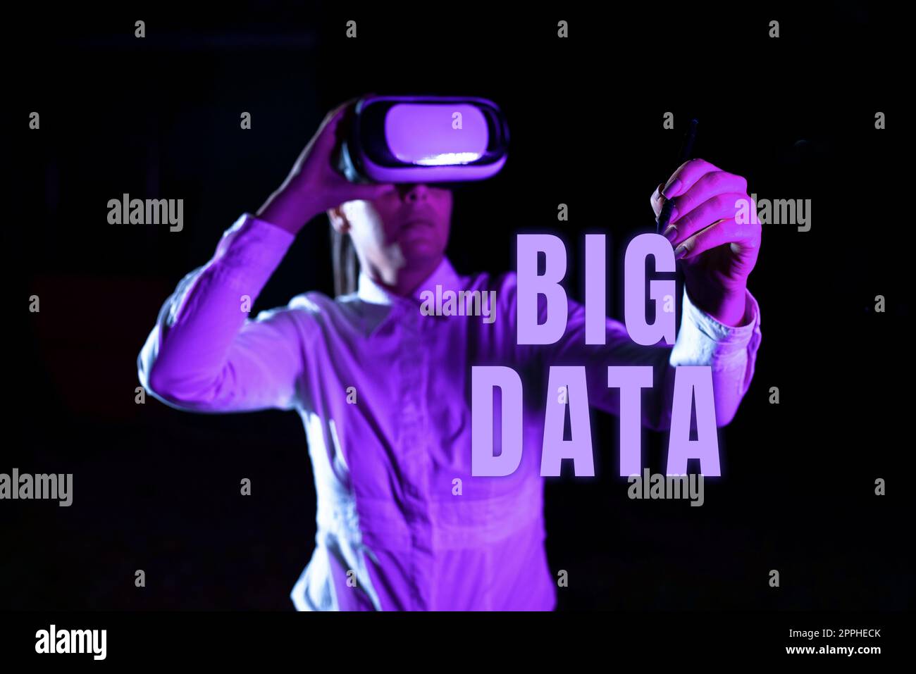 Conceptual caption Big Data. Word for sets that so complex that traditional software cant deal with them Stock Photo