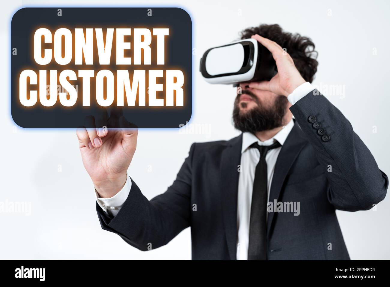 Text showing inspiration Convert Customer. Concept meaning marketing tactics and strategy turning leads into buyer Stock Photo