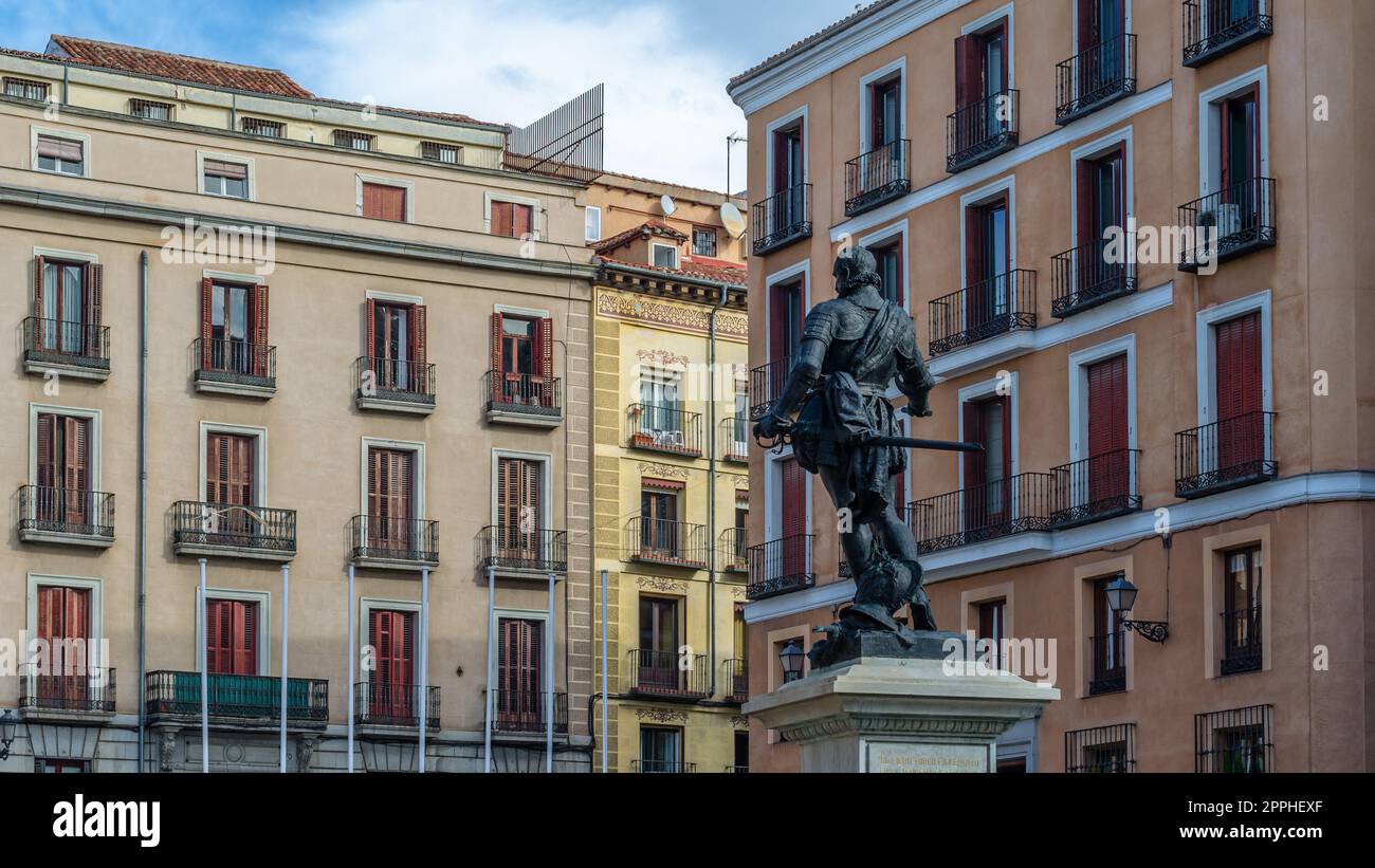Architecture in the Plaza de la Villa in the old town of Madrid, Spain Stock Photo