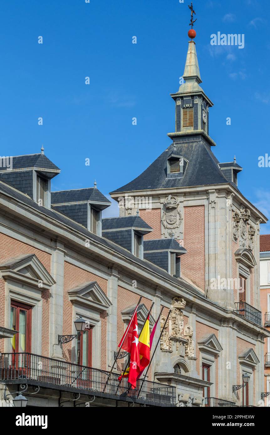 Architecture in the Plaza de la Villa in the old town of Madrid, Spain Stock Photo