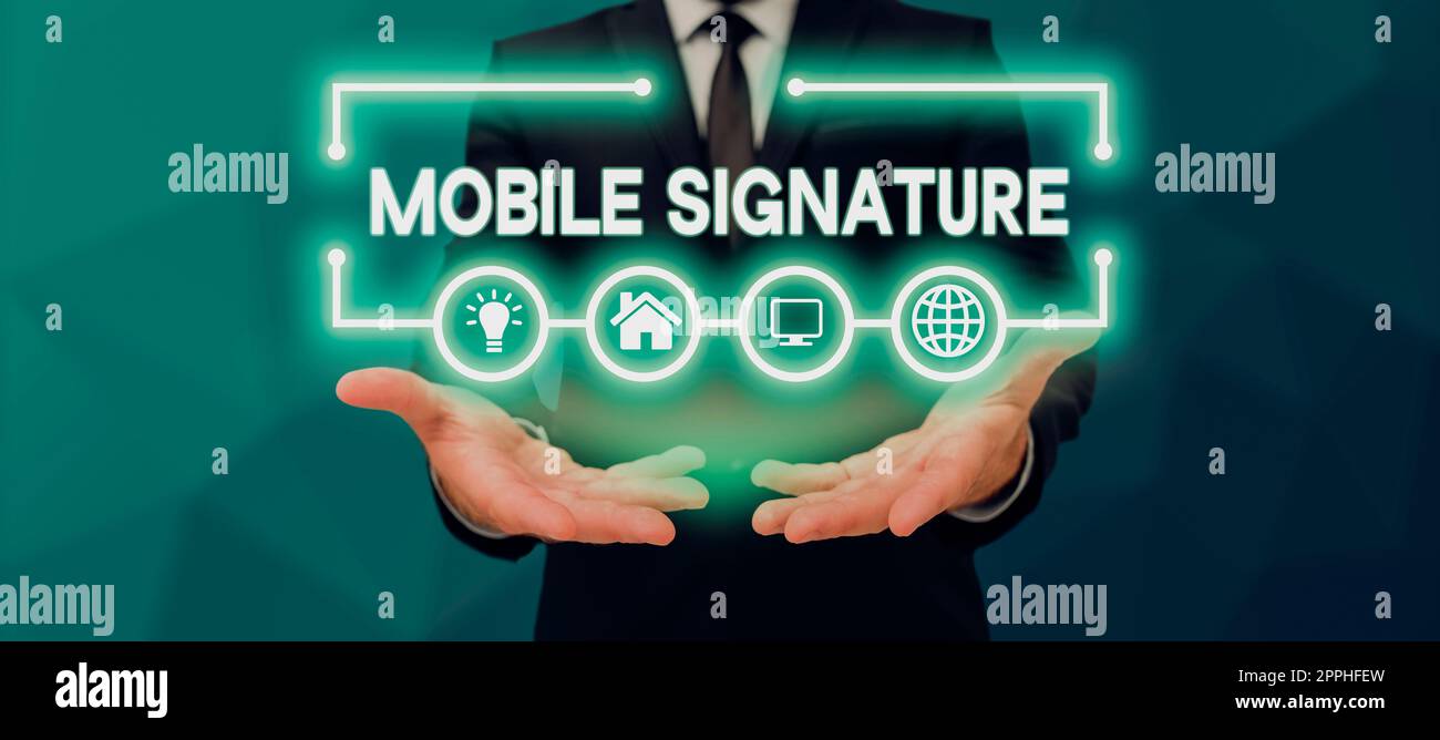 Inspiration showing sign Mobile Signature. Word Written on methodology that connects brands with real customer Stock Photo