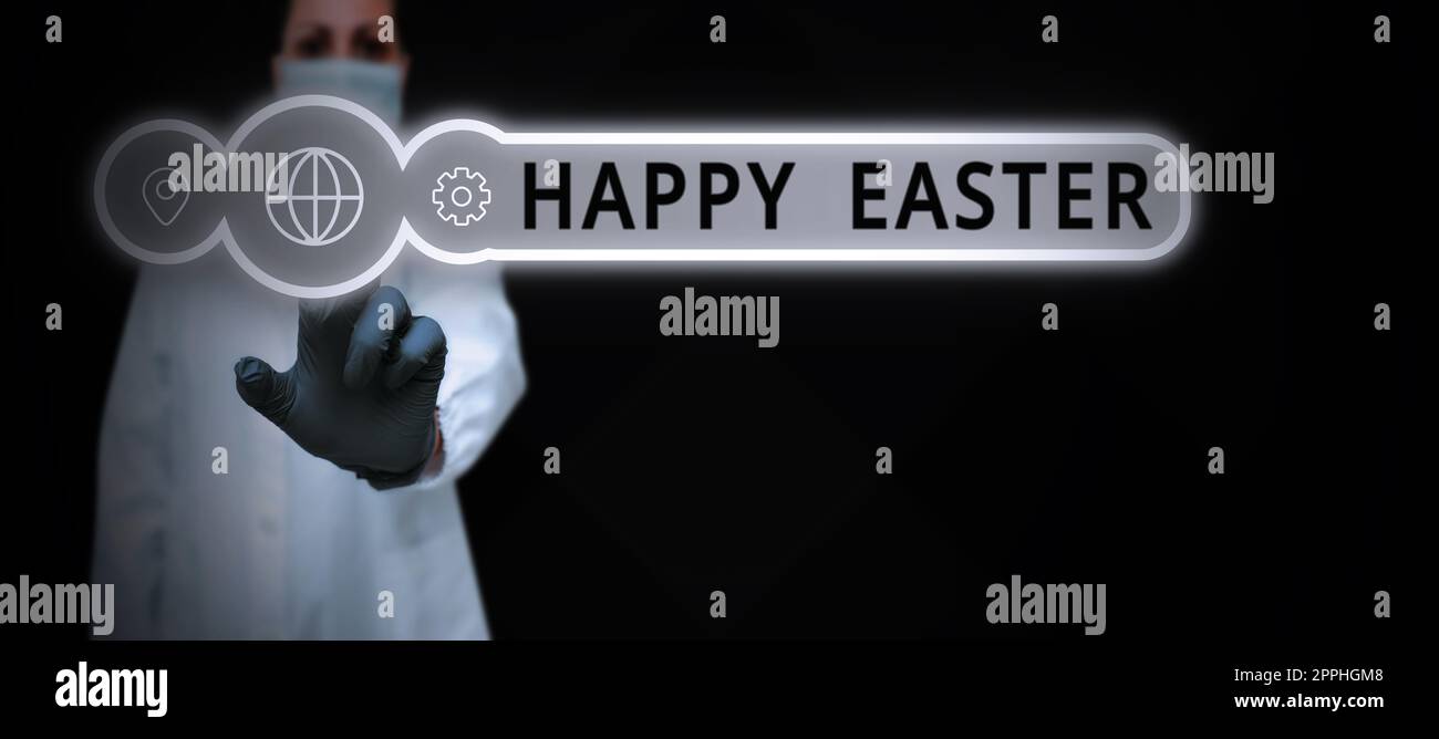Writing displaying text Happy Easter. Word Written on Christian feast commemorating the resurrection of Jesus Stock Photo