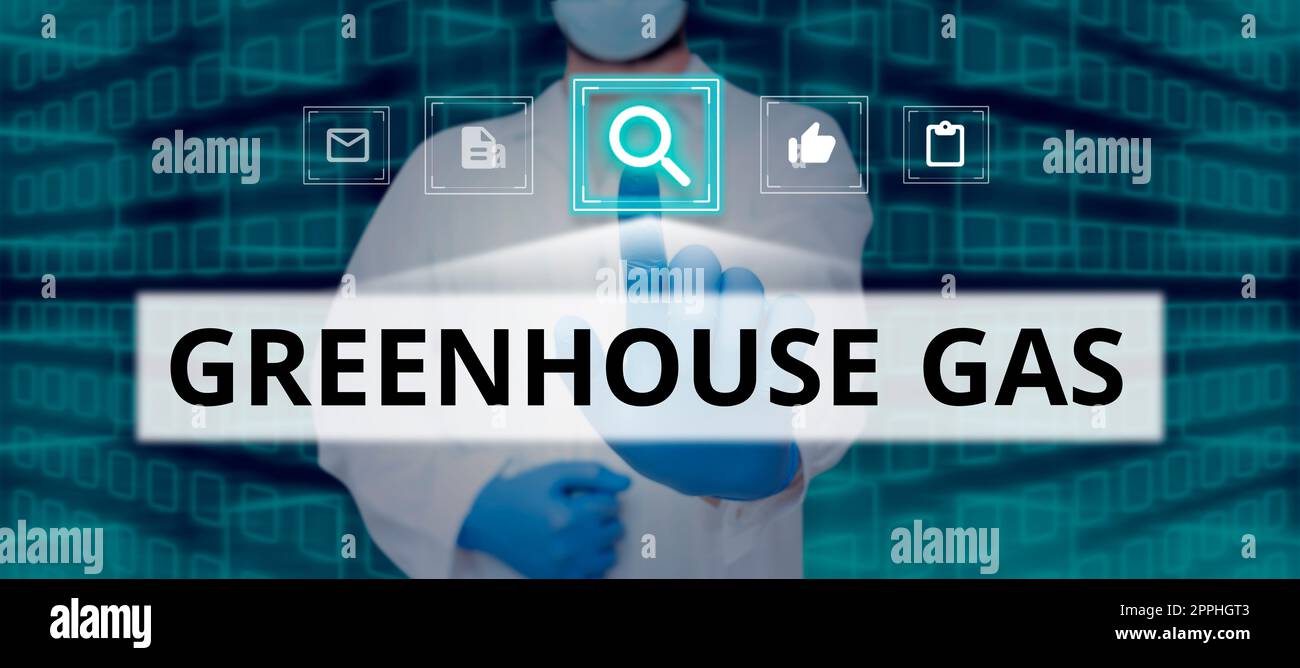 Sign displaying Greenhouse Gas, Concept carbon dioxide