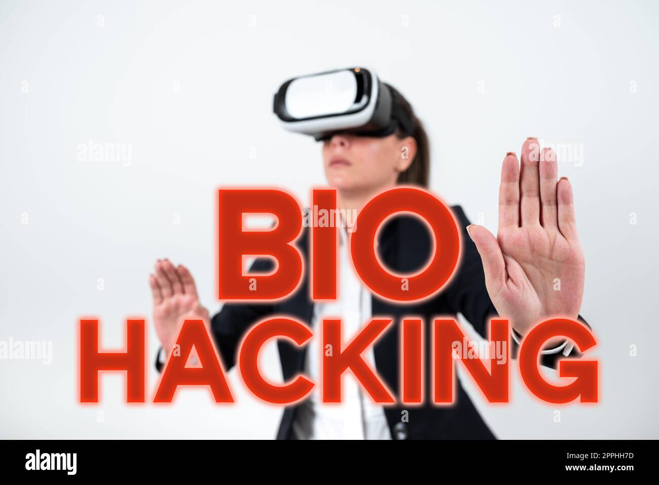 Text sign showing Bio Hacking. Word for exploiting genetic material experimentally without regard to ethical standards Stock Photo