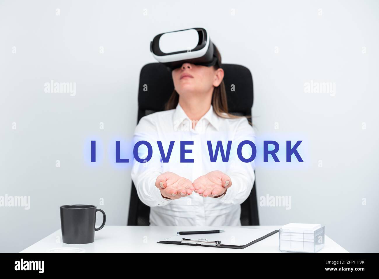 Conceptual display I Love Work. Business concept High self-stem being comfortable with your job Stock Photo