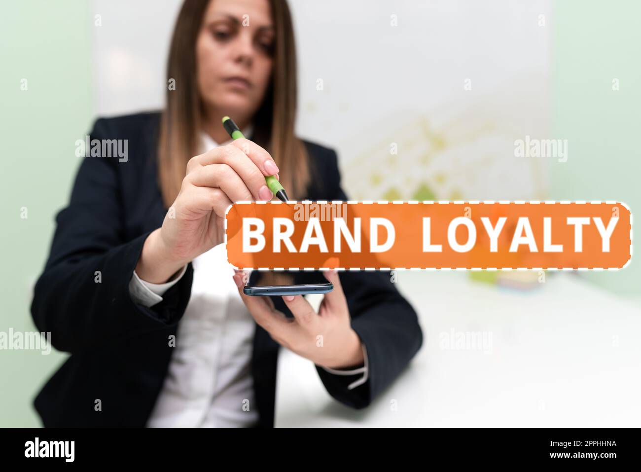 Conceptual display Brand Loyalty. Word Written on Repeat Purchase Ambassador Patronage Favorite Trusted Stock Photo