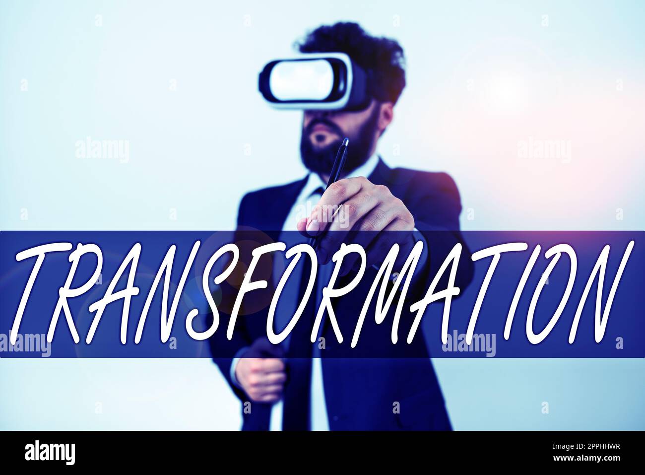Text sign showing Transformation. Concept meaning A marked change in form Takes into different level of success Stock Photo