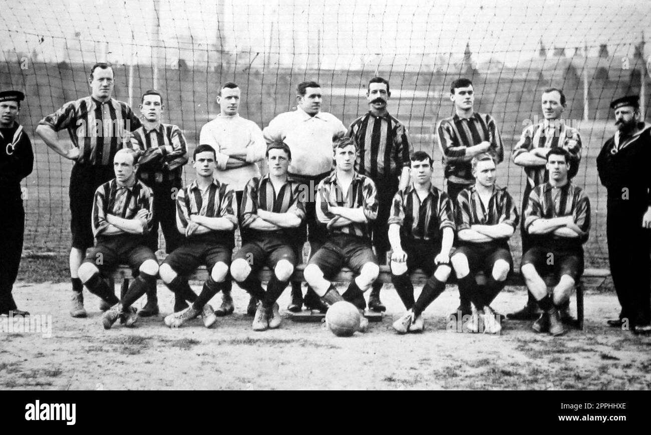 Royal Navy Football team, Portsmouth, early 1900s Stock Photo