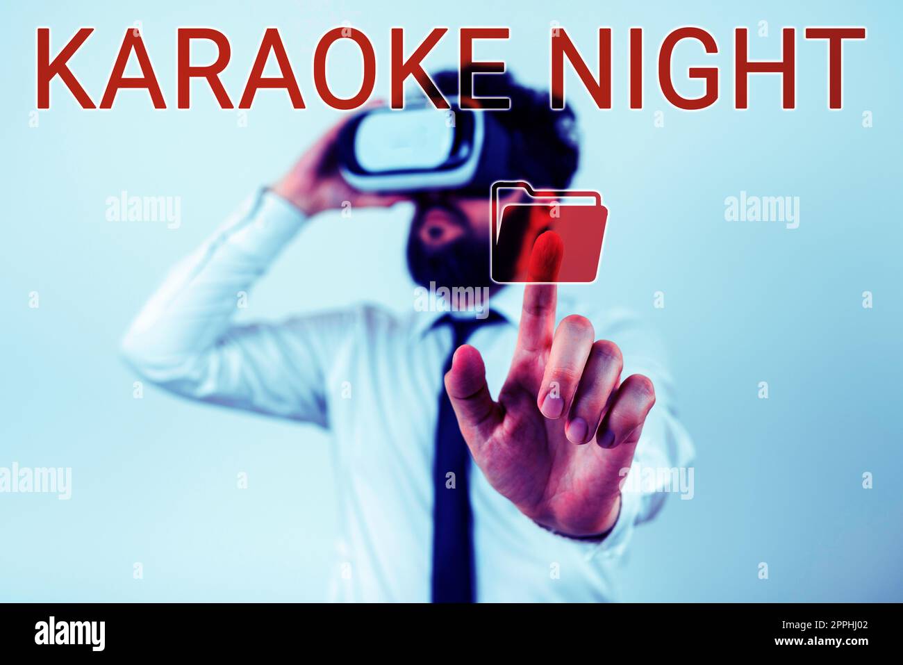 Sign displaying Karaoke Night. Business idea Entertainment singing along instrumental music played by a machine Stock Photo
