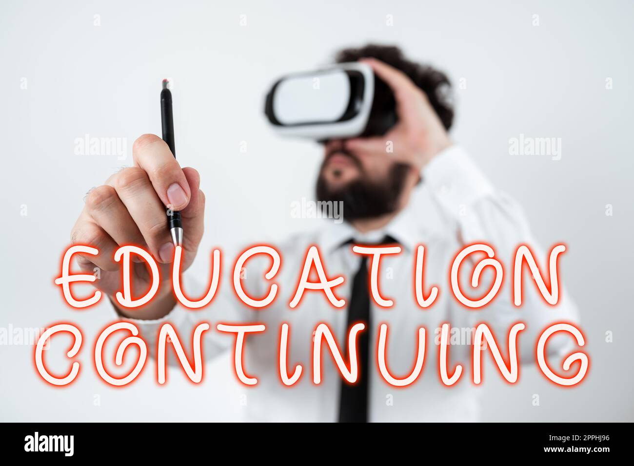 Writing displaying text Education Continuing. Internet Concept acquisition of knowledge and skills thru training Stock Photo
