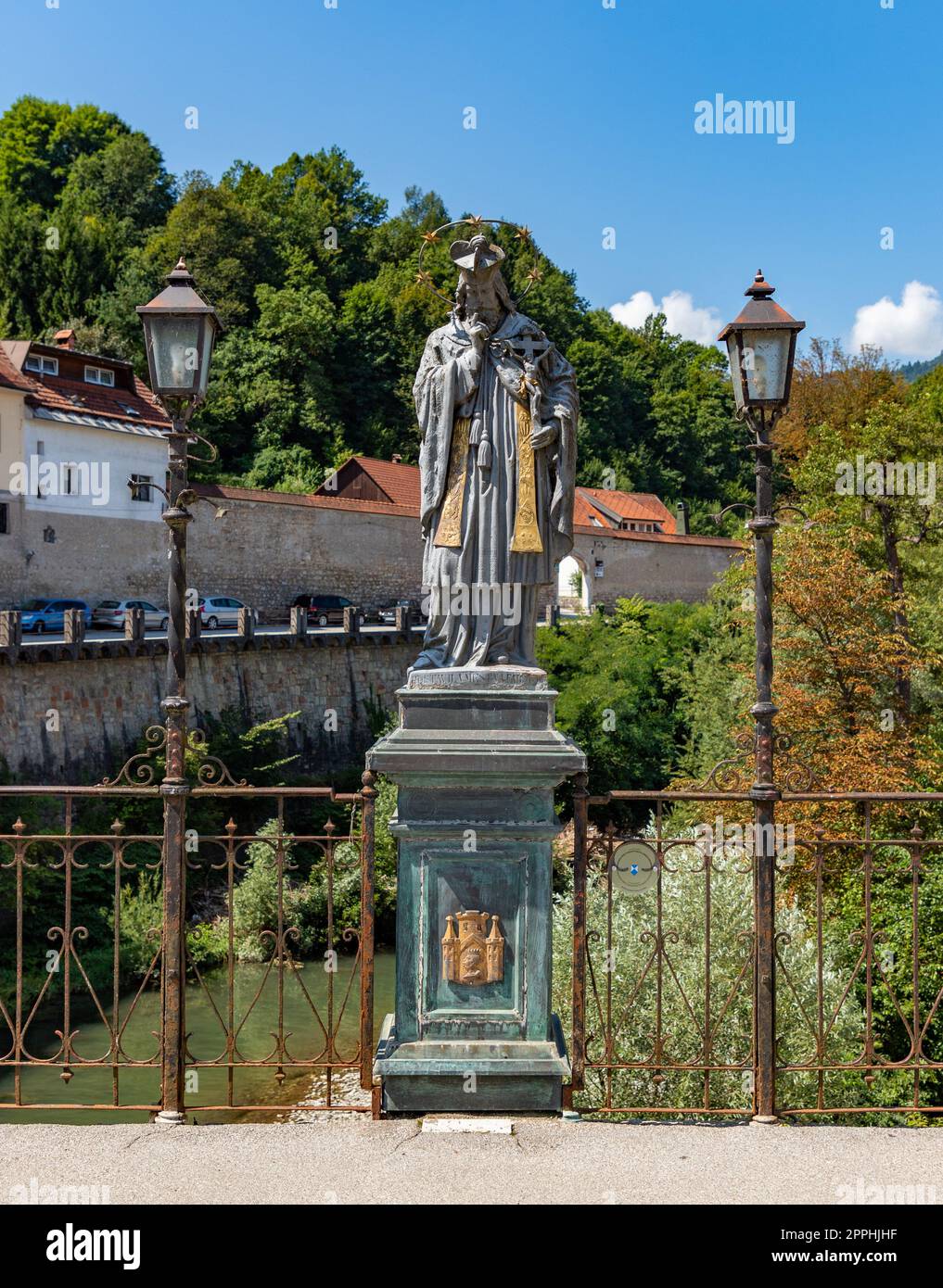 Capuchin Bridge - Statue of St. John of Nepomuk Stock Photo - Alamy