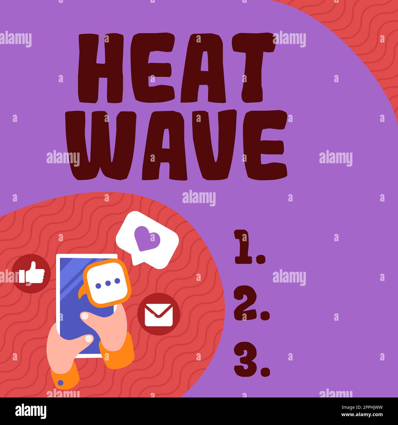 Sign displaying Heat Wave, Word for a prolonged period of abnormally