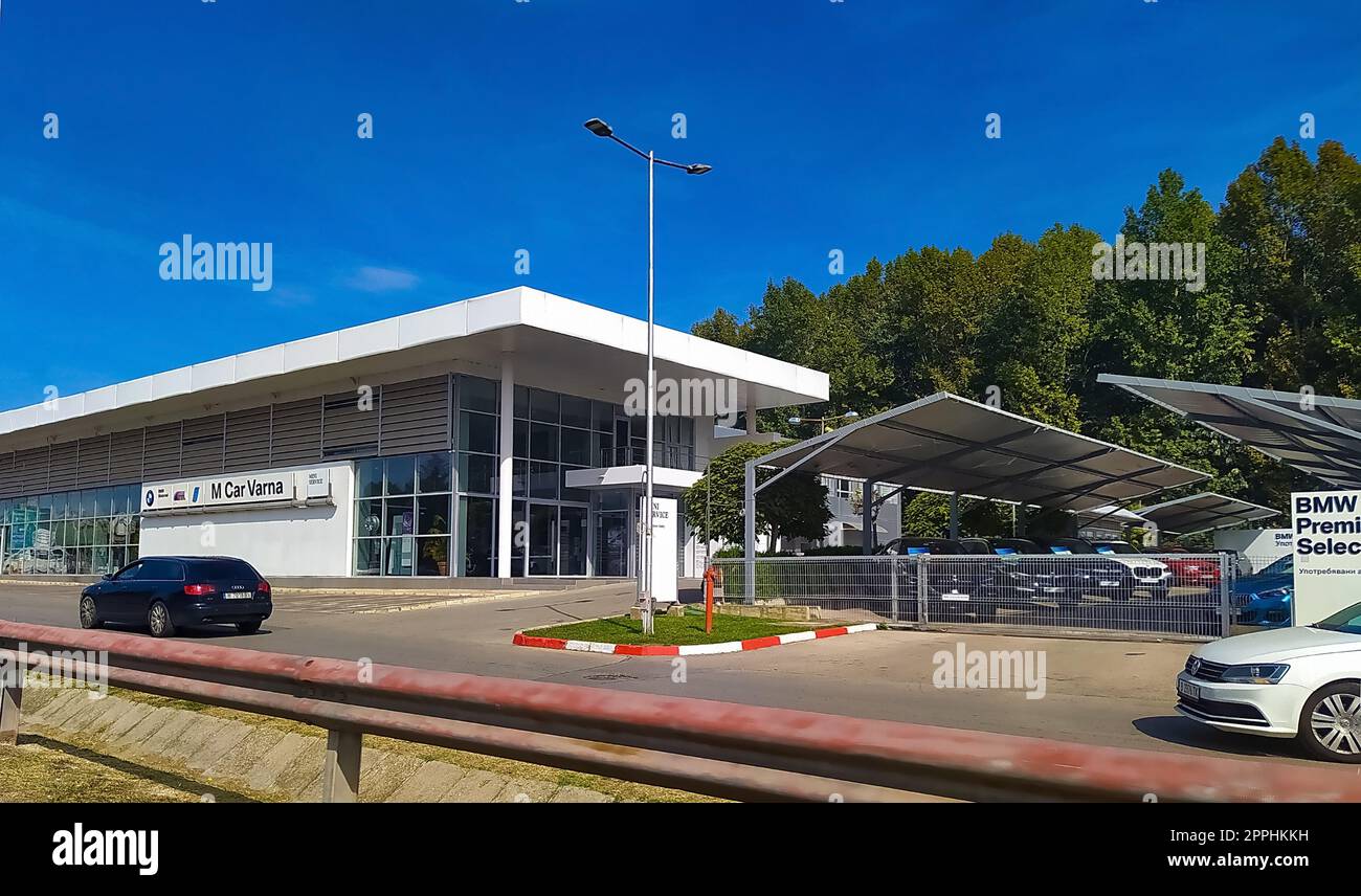 Varna, Bulgaria September 25, 2022 BMW car dealership store. BMW is