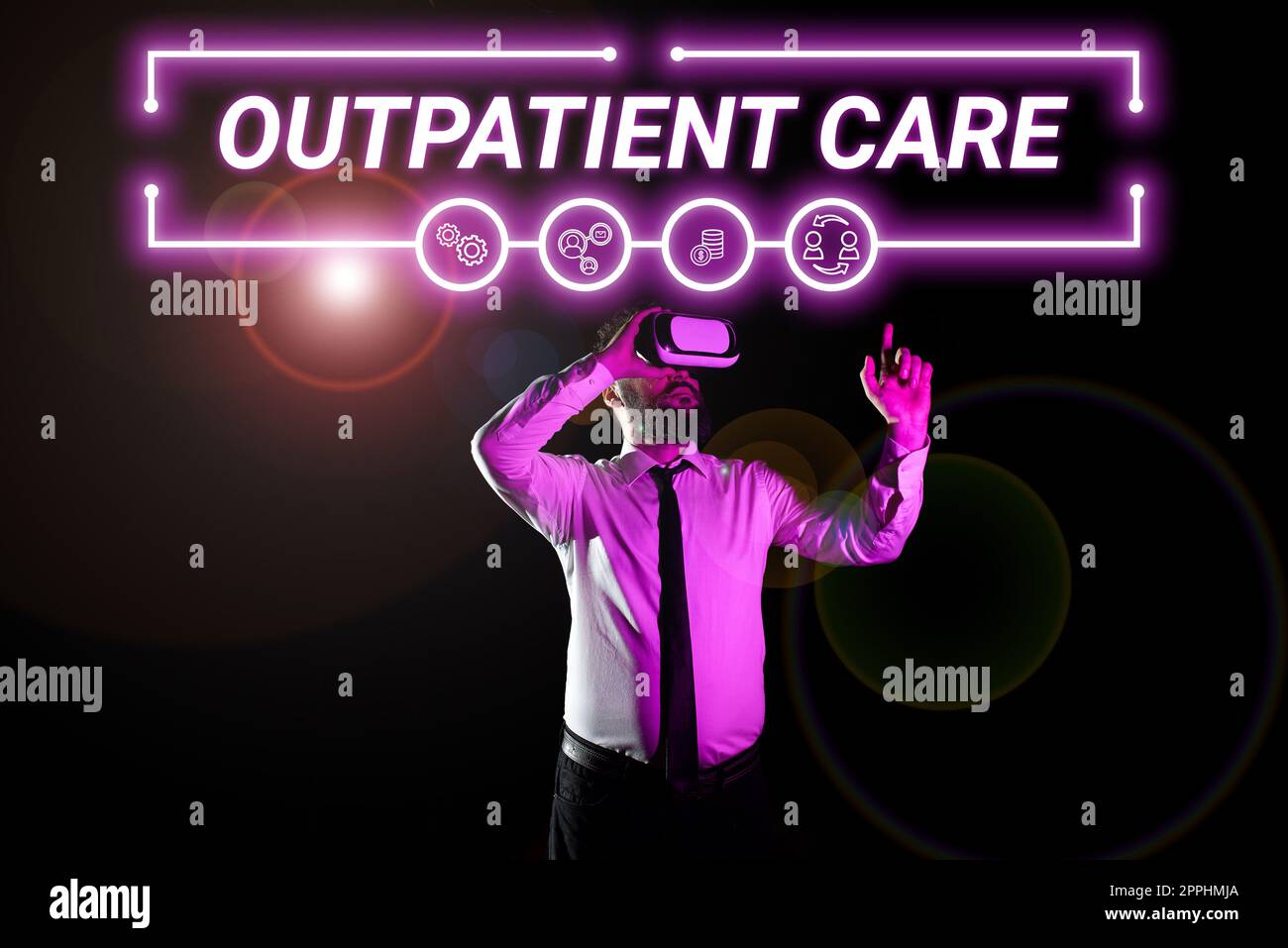 Text caption presenting Outpatient Care. Business idea the final result of something or how the way things end up Stock Photo