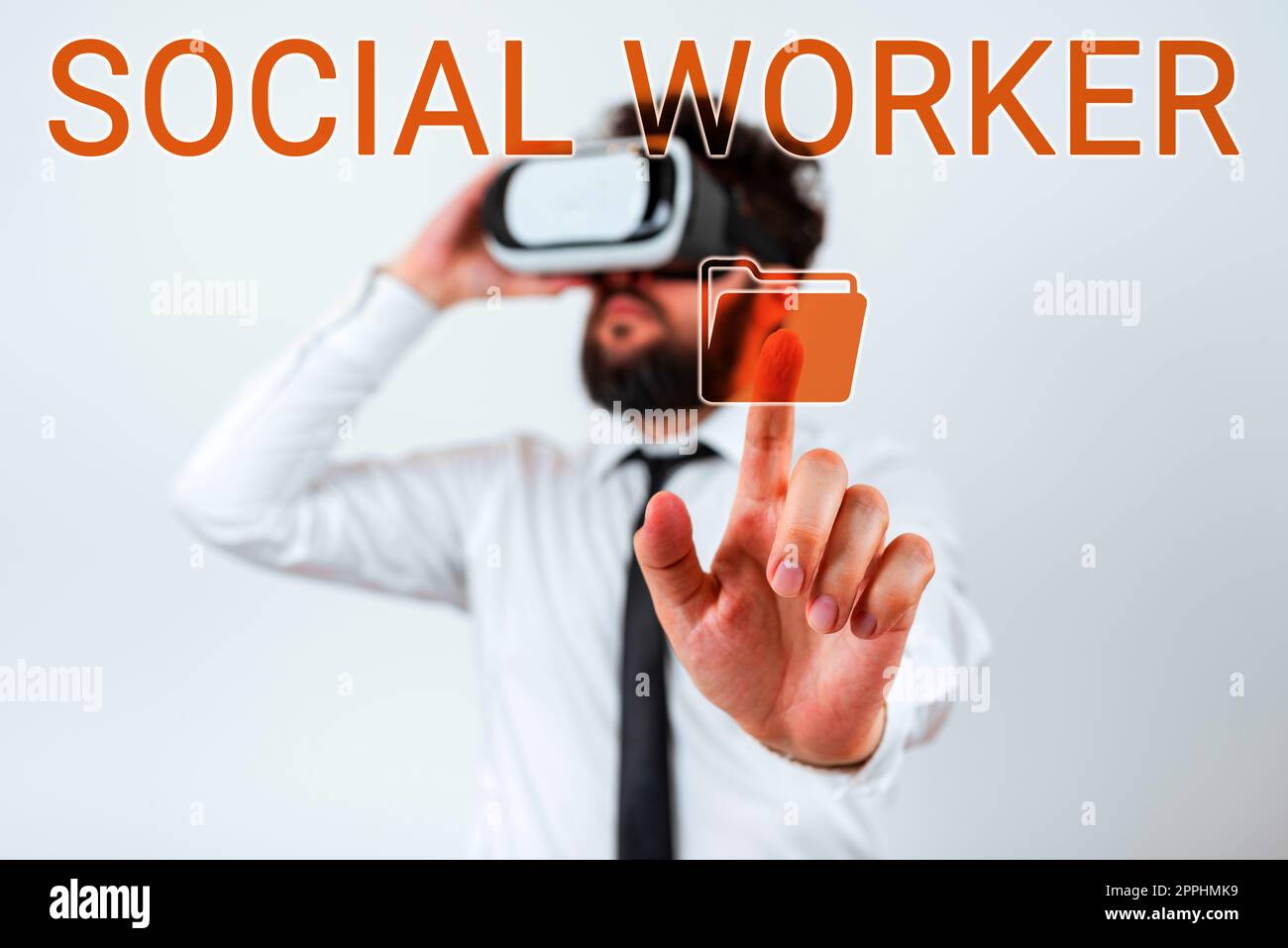 Conceptual display Social Worker. Business showcase assistance from state people with inadequate or no income Stock Photo