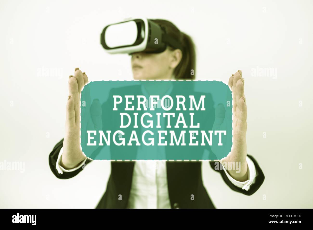Text sign showing Perform Digital Engagement. Internet Concept engage your audience Crowd with the power of the social network Stock Photo