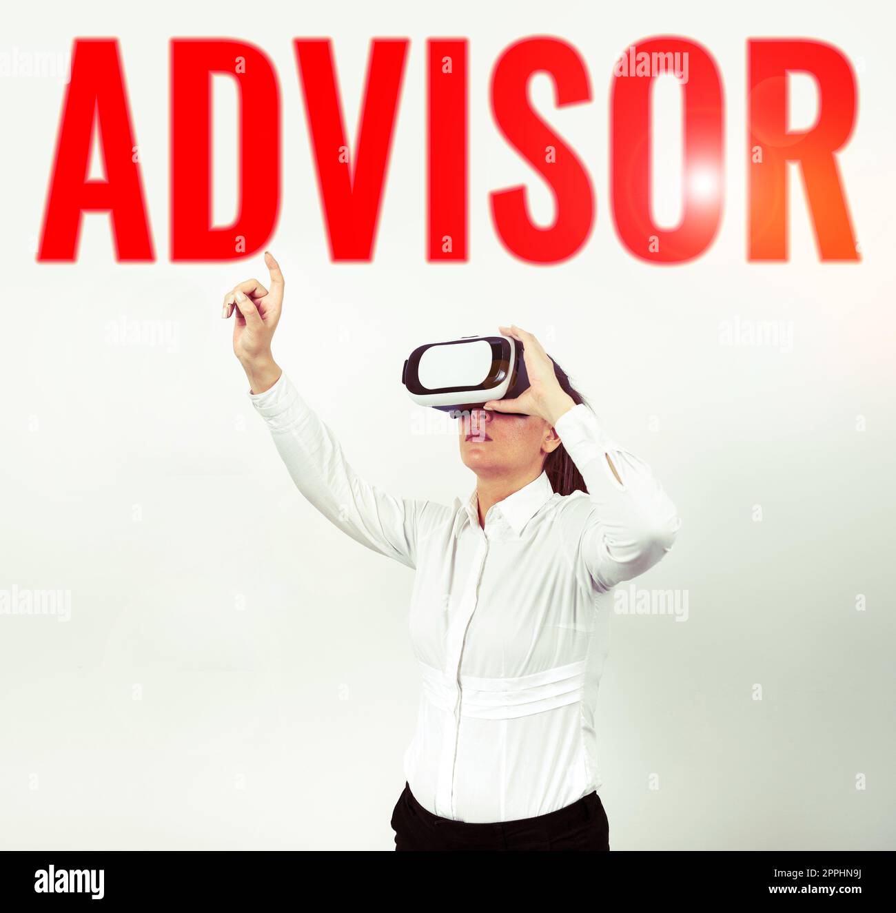 Conceptual caption Advisor. Concept meaning Give advice recommendation assistance professional support Stock Photo