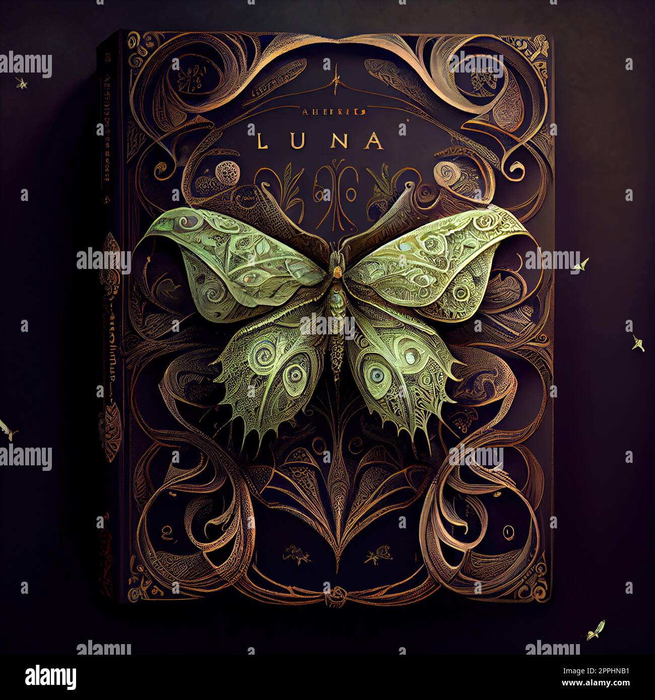 Magic Book Intelligent Generative AI: magic book with a butterfly Stock Photo - Alamy
