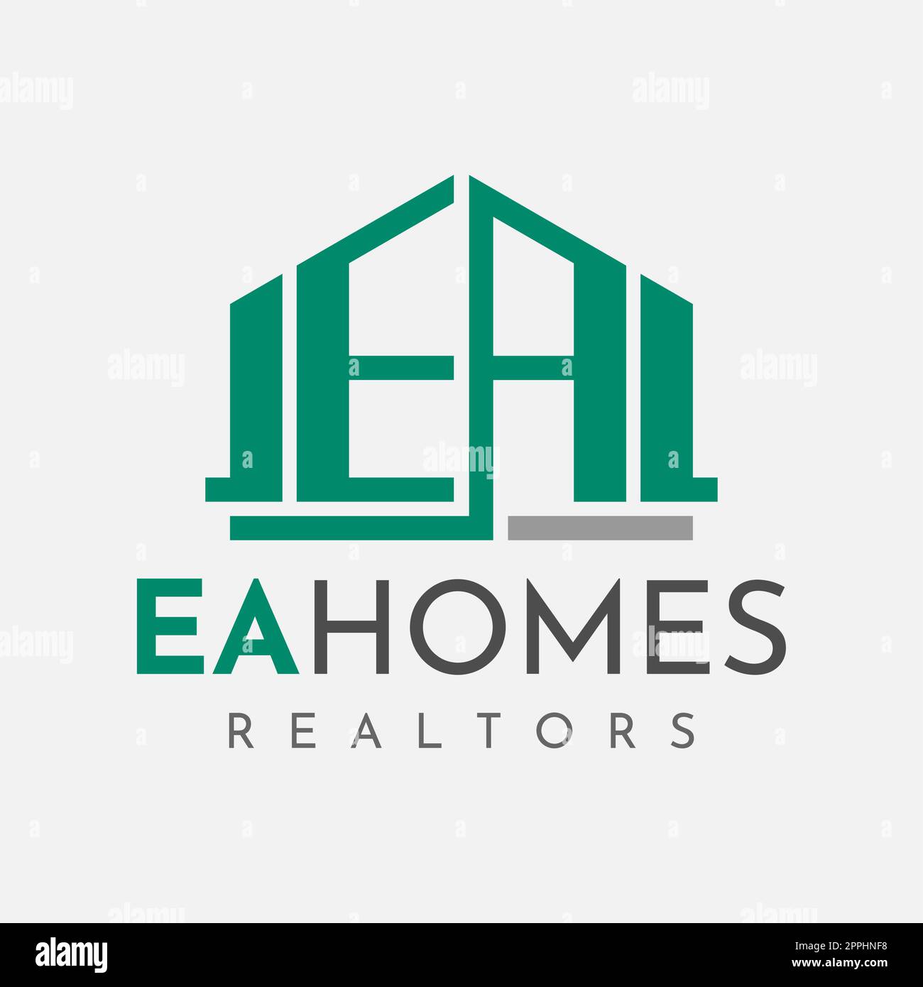 Modern line real estate letter E A EA logo design. Minimal home initial