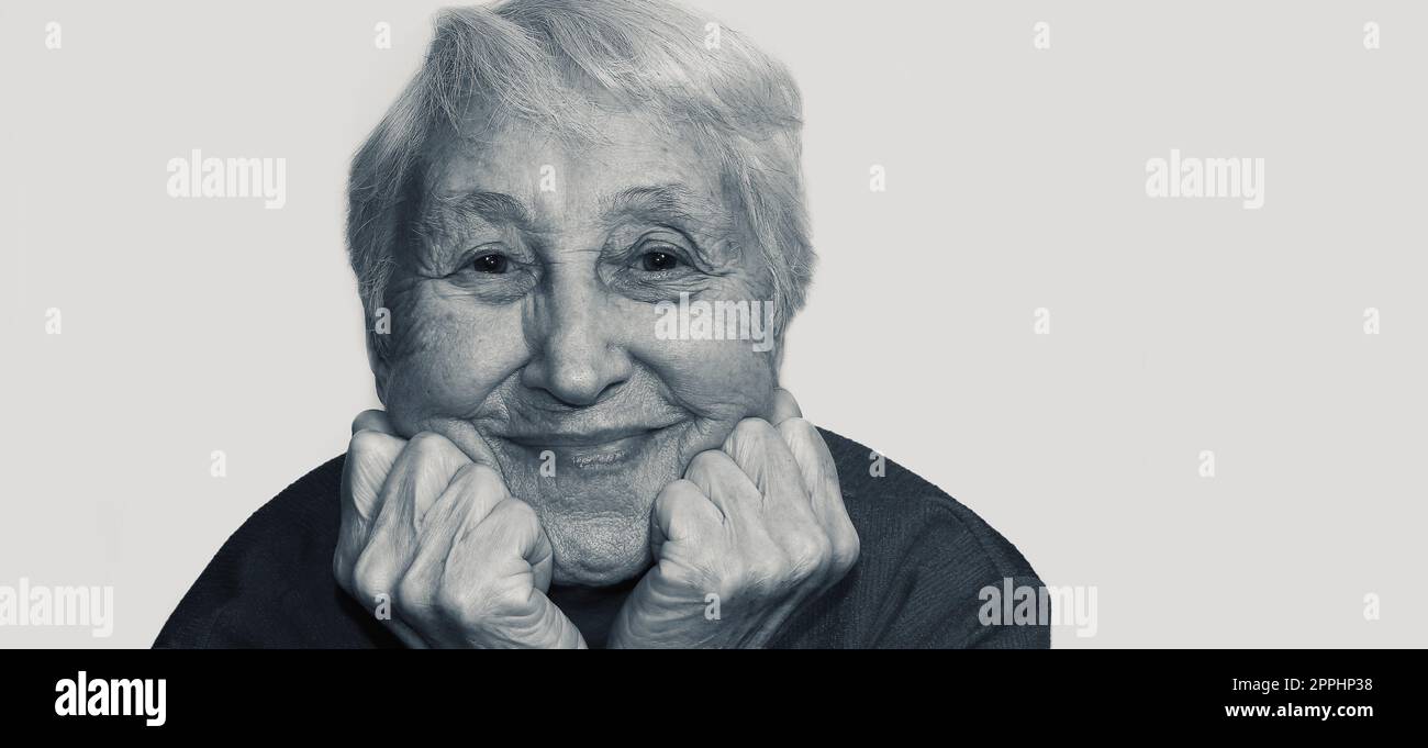 Black and white of Great-grandmother Stock Photo
