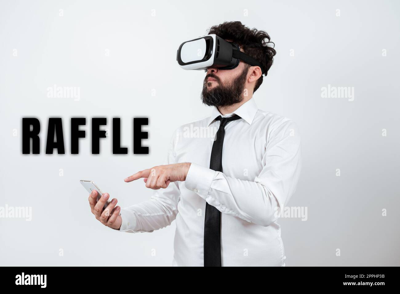Text caption presenting Raffle. Business idea means of raising money by selling numbered tickets offer as prize Stock Photo