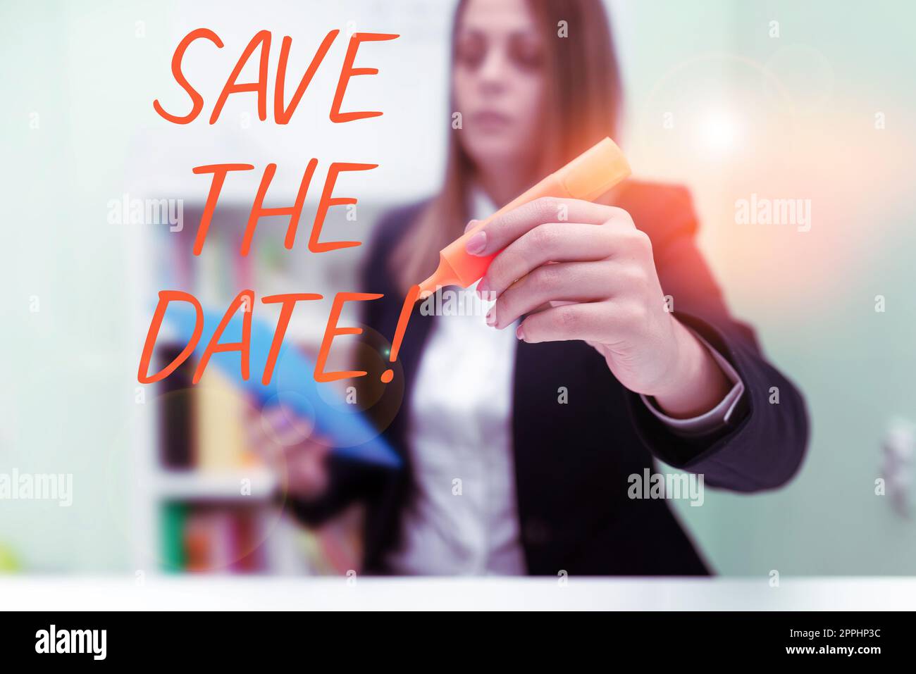 Text showing inspiration Save The Date. Business approach Remembering the schedule Mark the calendar Invitation Stock Photo