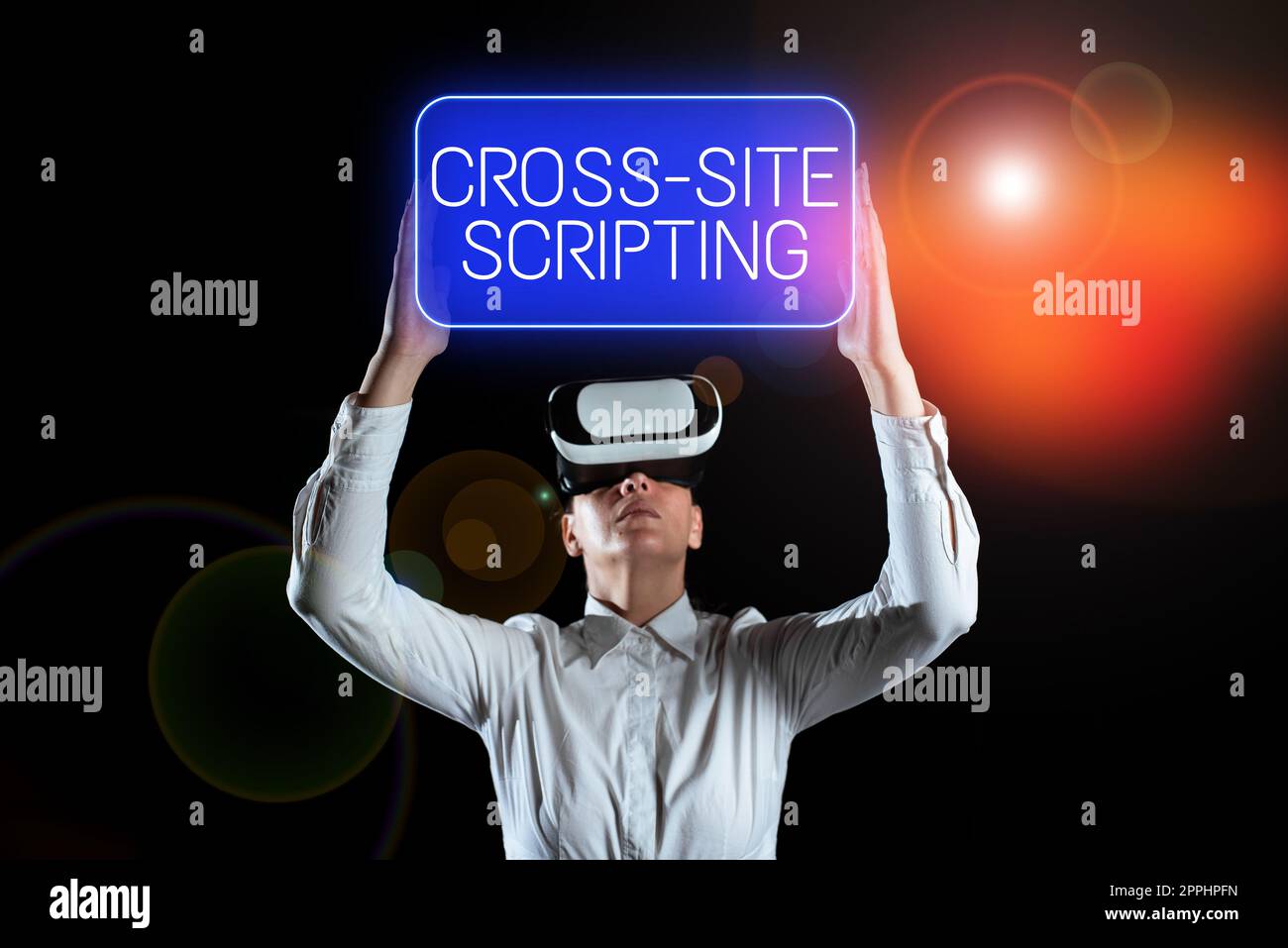 Writing displaying text Cross Site Scripting. Business concept type of security vulnerability that can be found in some web applications Stock Photo