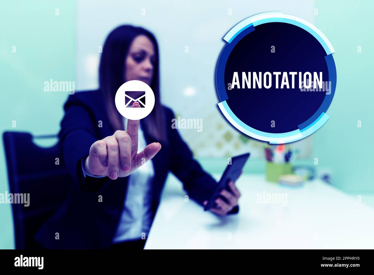 Writing displaying text Annotation. Business showcase note added by way of comment or explanation Stock Photo