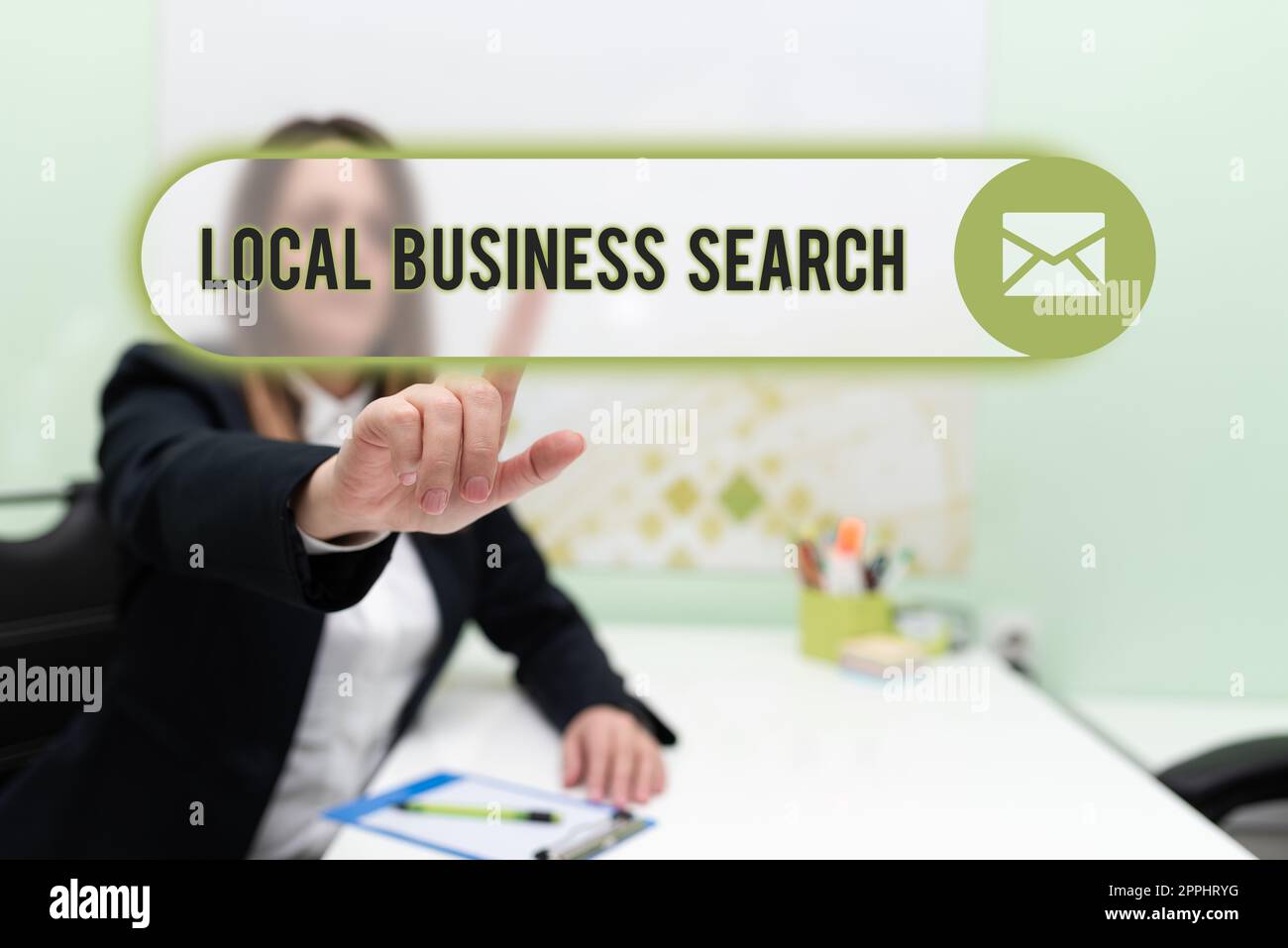 Text sign showing Local Business Search. Concept meaning looking for product or service that is locally located Stock Photo