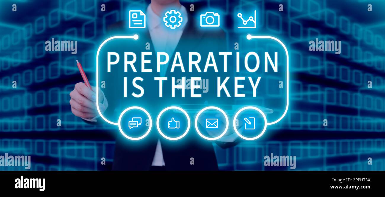 Writing displaying text Preparation Is The Key. Business approach action of making something ready for service or use Stock Photo