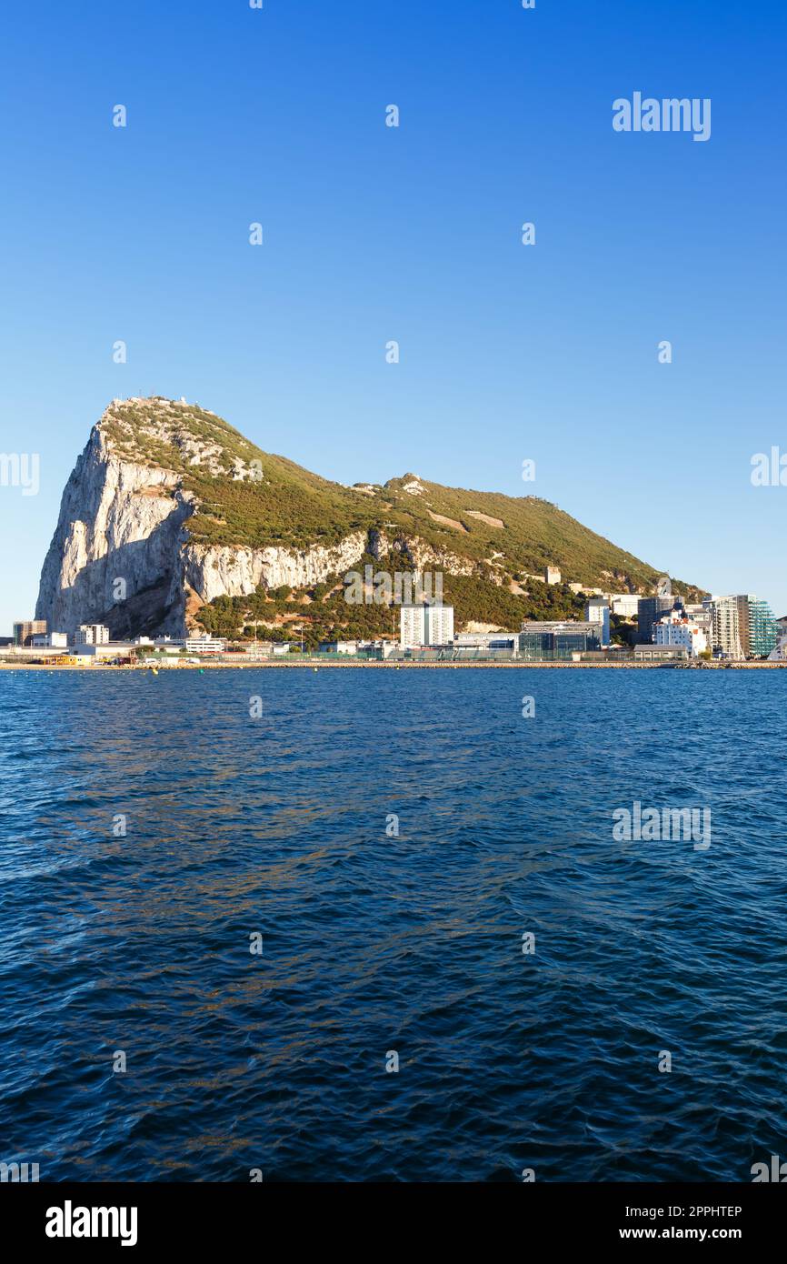 Gibraltar The Rock portrait format copyspace copy space Mediterranean Sea Stock Photo