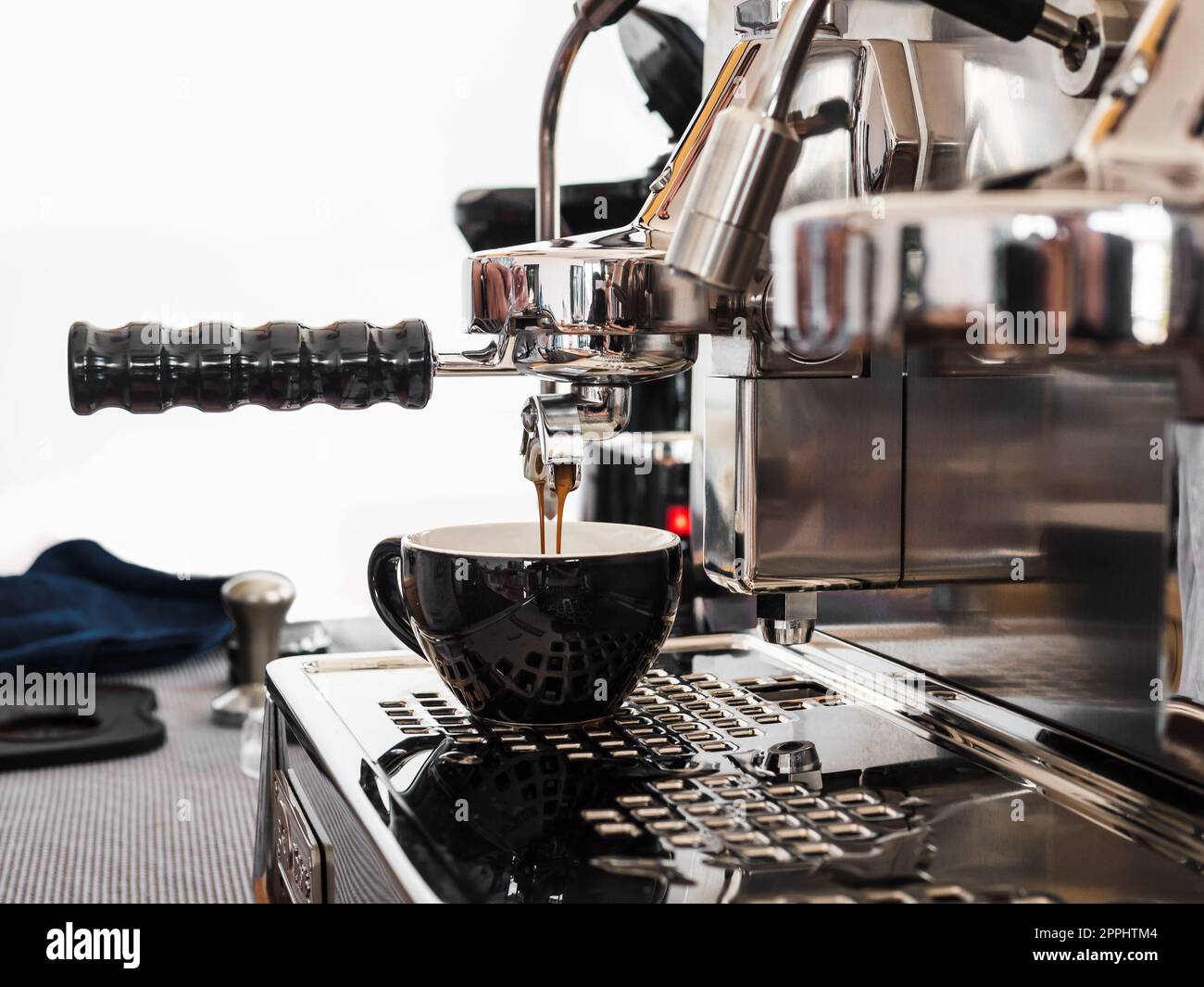 Espresso machine making coffee in coffee shop, Professional coffee