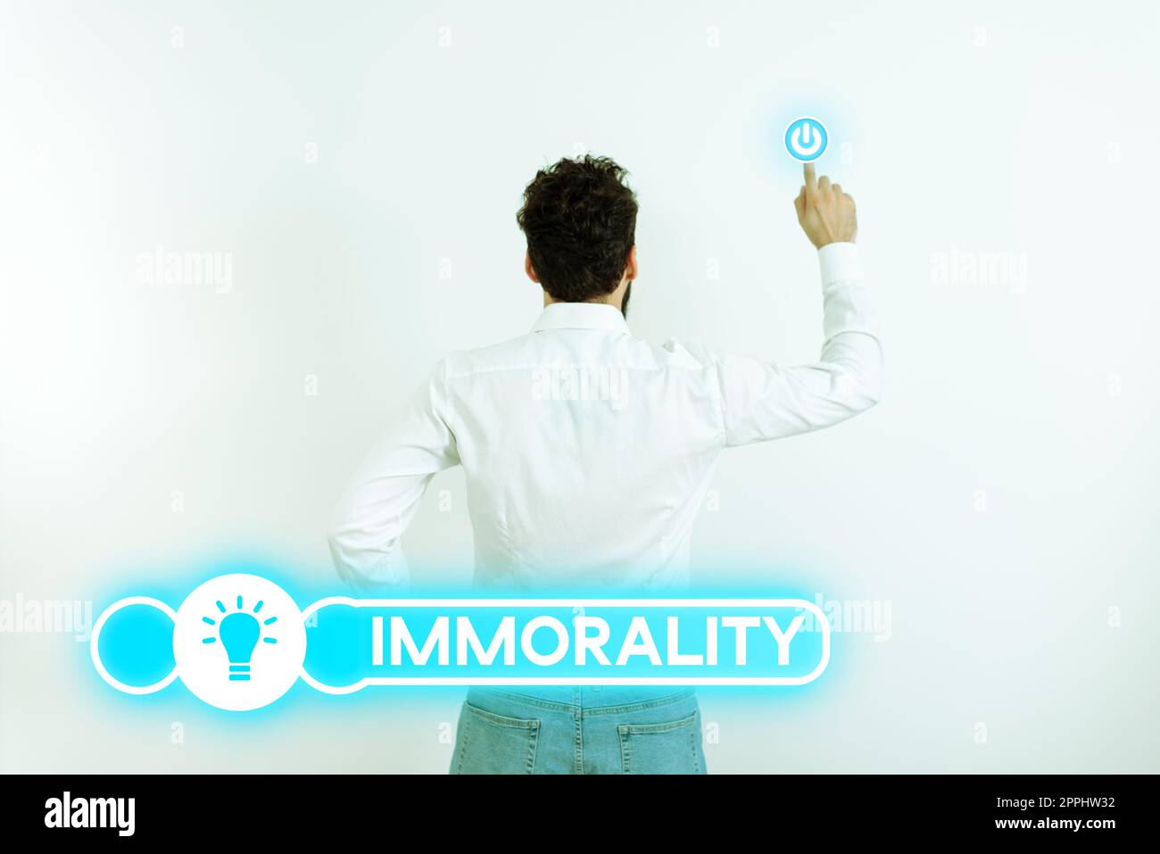 Text showing inspiration Immorality. Internet Concept the state or quality of being immoral, wickedness Stock Photo