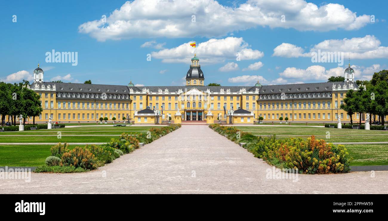 Karlsruhe Castle royal palace baroque architecture panorama travel in Germany Stock Photo