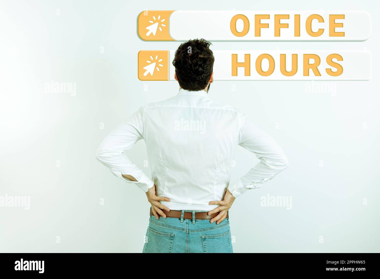 Conceptual display Office Hours. Internet Concept The hours which business is normally conducted Working time Stock Photo