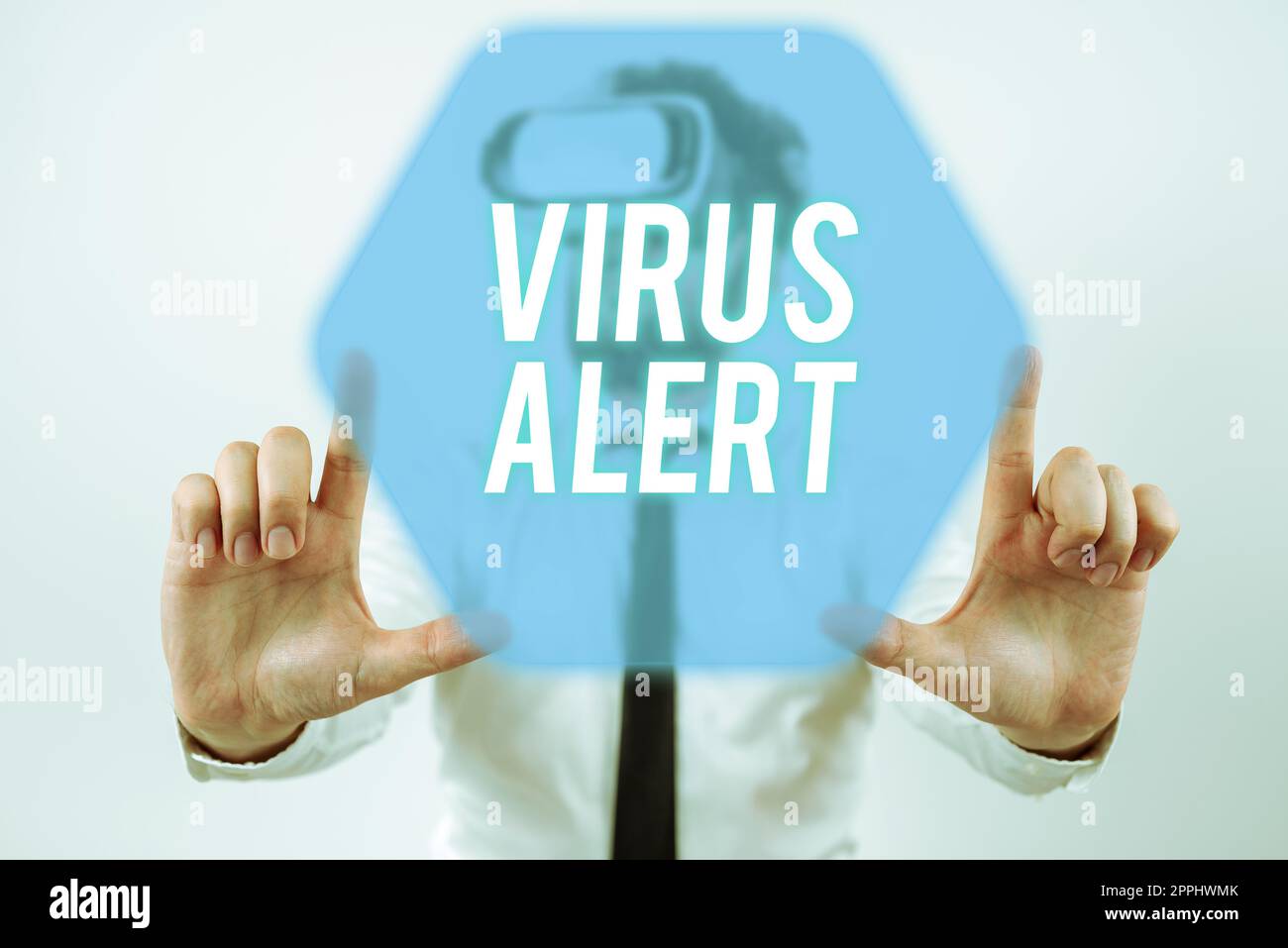 Text showing inspiration Virus Alert. Business showcase message warning of a non-existent computer virus threat Stock Photo