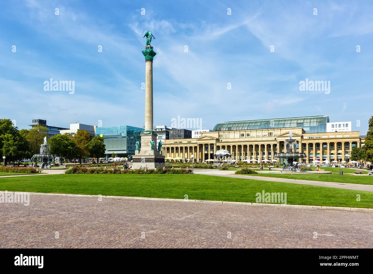 Stuttgart city Castle square Schlossplatz travel in Germany Stock Photo ...