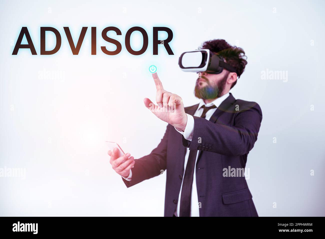 Hand writing sign Advisor. Word for Give advice recommendation assistance professional support Stock Photo