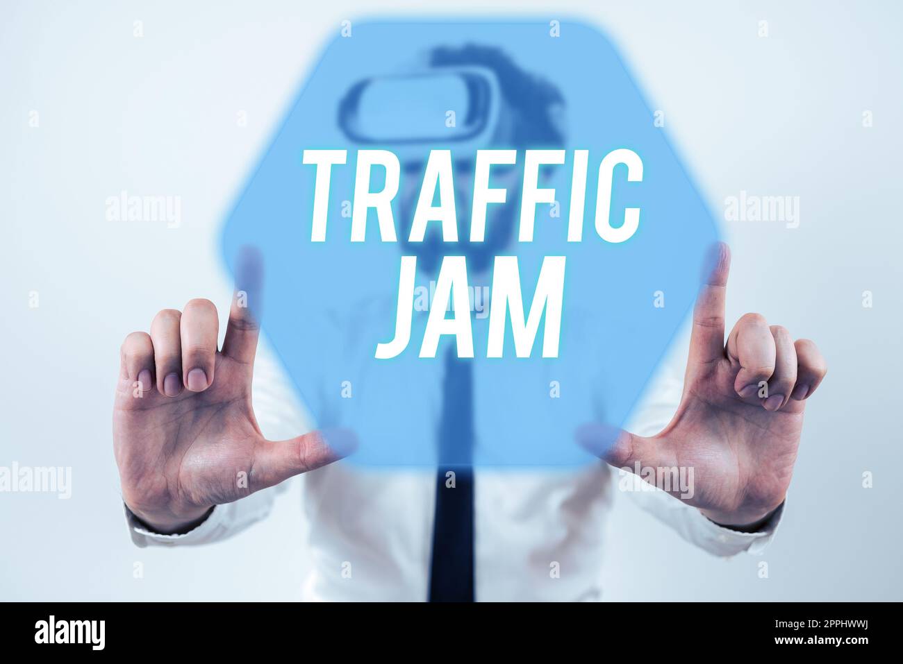 Handwriting text Traffic Jam. Business idea a large number of vehicles close together and unable to move Stock Photo