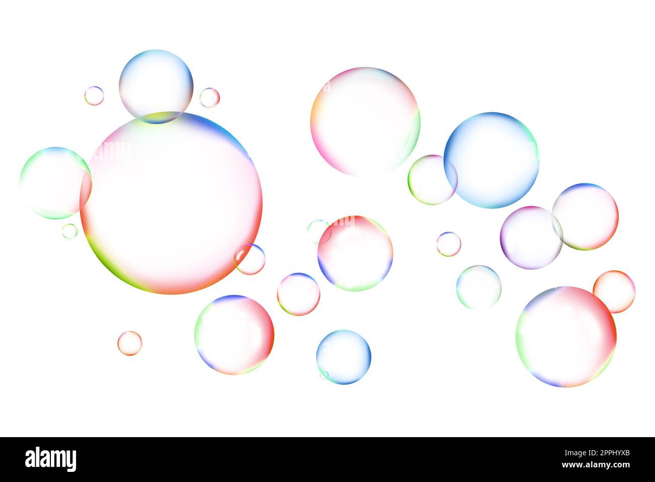 Many beautiful soap bubbles on white background Stock Photo - Alamy