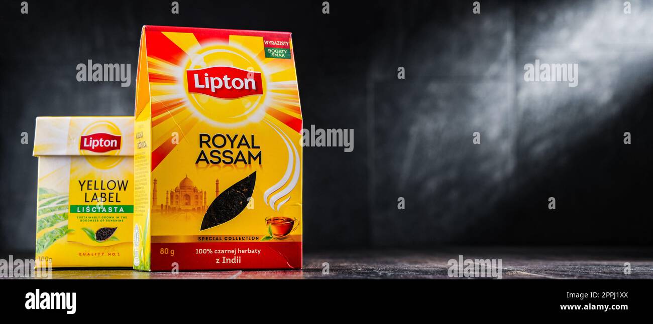 Two packages of Lipton Tea Stock Photo Alamy