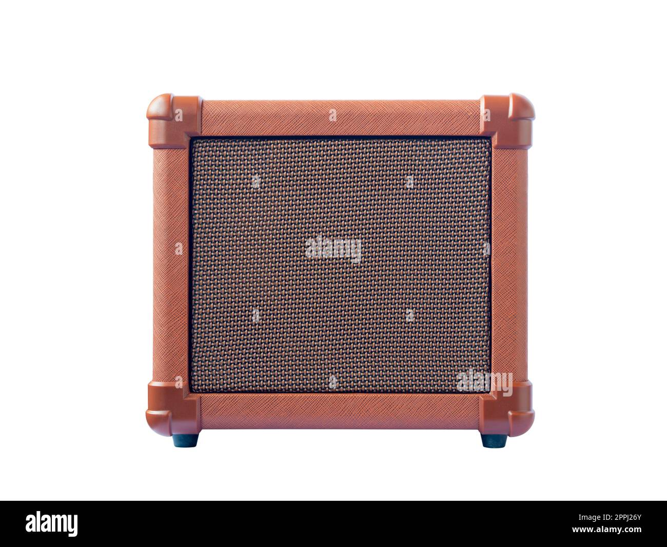 Small acoustic guitar amplifier isolated on white background Stock